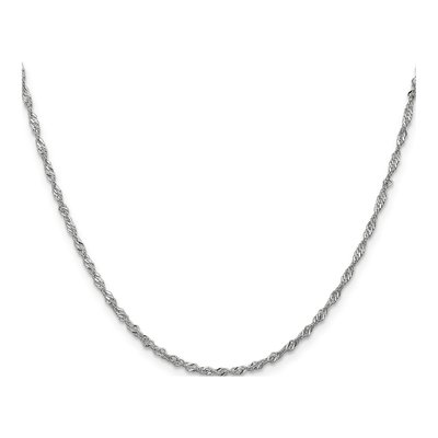 14K White Gold 1.6mm Singapore Chain – view 3