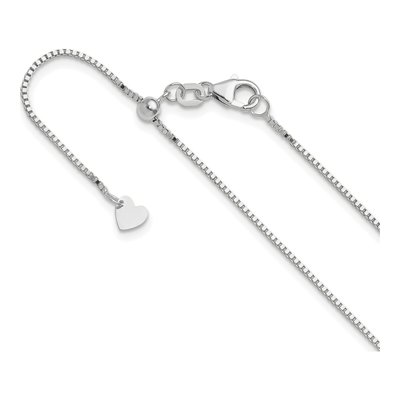 10K White Gold 0.9mm Box Chain