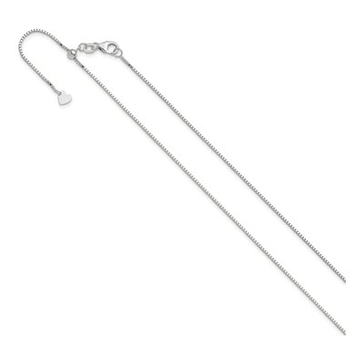 10K White Gold 0.9mm Box Chain – view 2