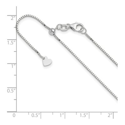 10K White Gold 0.9mm Box Chain – view 6