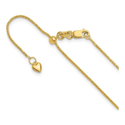 10K Yellow Gold 1mm Wheat Chain