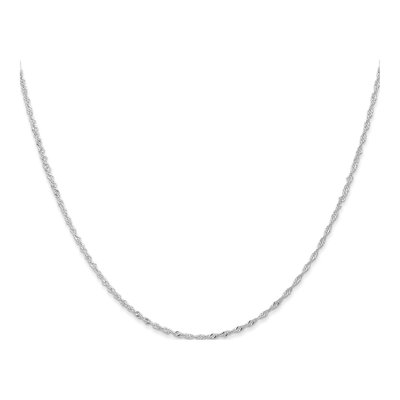 10K White Gold 1mm Singapore Chain – view 3