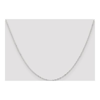 10K White Gold 1mm Singapore Chain – view 5