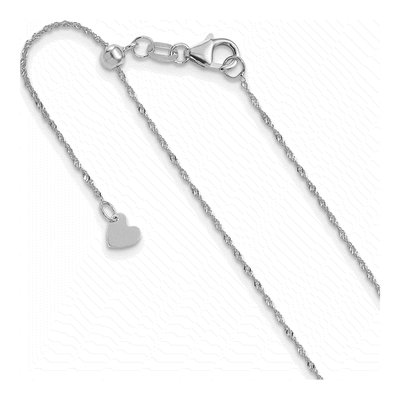 10K White Gold 0.9mm Singapore Chain