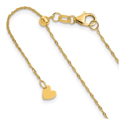 10K Yellow Gold 0.9mm Singapore Chain