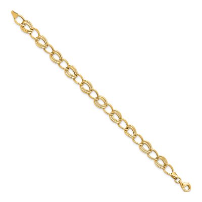 10K Yellow Gold 8mm Hollow Flat Curb Chain Bracelet – view 3