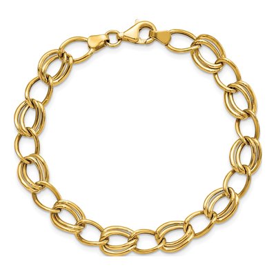 10K Yellow Gold 8mm Hollow Flat Curb Chain Bracelet – view 5