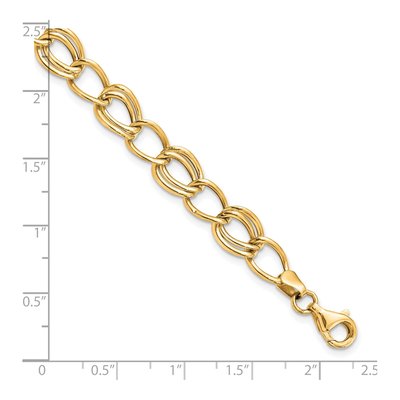 10K Yellow Gold 8mm Hollow Flat Curb Chain Bracelet – view 6