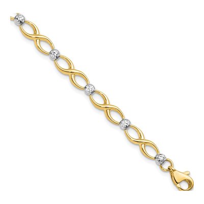 10K Two-Tone Gold Diamond-Cut Bracelet