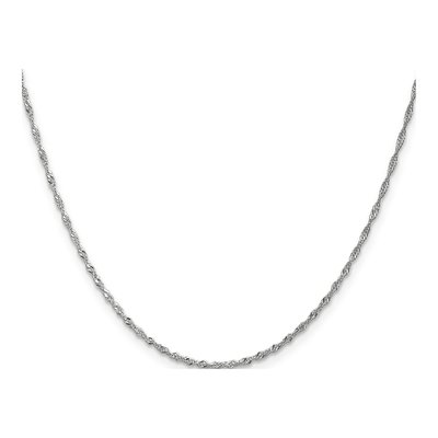 10K White Gold 1.3mm Singapore Chain – view 3