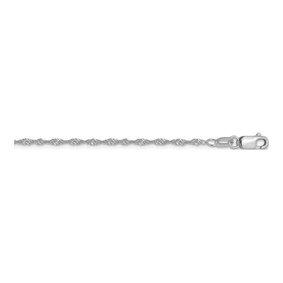 10K White Gold 1.3mm Singapore Chain – view 4