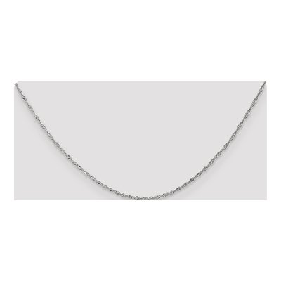 10K White Gold 1.3mm Singapore Chain – view 5