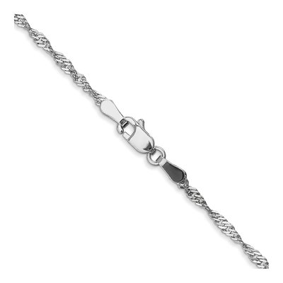 10K White Gold 1.7mm Singapore Chain – view 4