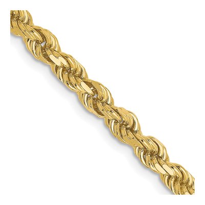 10K Yellow Gold 3.5mm Diamond-Cut Rope Chain