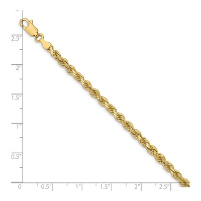10K Yellow Gold 3.5mm Diamond-Cut Rope Chain Bracelet – view 3