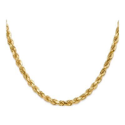 10K Yellow Gold 4.5mm Diamond-Cut Rope Chain – view 2