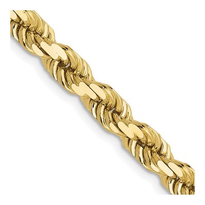 10K Yellow Gold 4.5mm Diamond-Cut Rope Chain