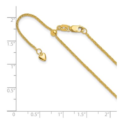 10K Yellow Gold 1.35mm Wheat Chain – view 7