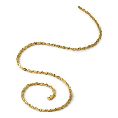 10K Yellow Gold 3.25mm Diamond-Cut Rope Chain – view 6