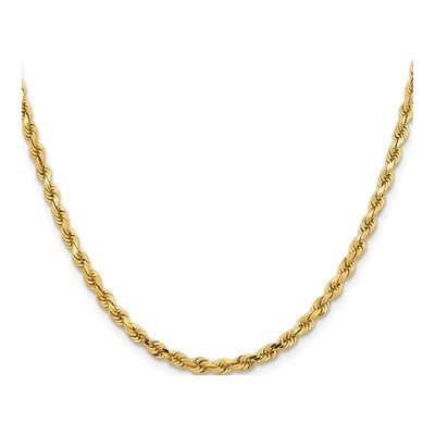 10K Yellow Gold 3.75mm Diamond-Cut Rope Chain – view 3