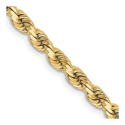 10K Yellow Gold 3.75mm Diamond-Cut Rope Chain