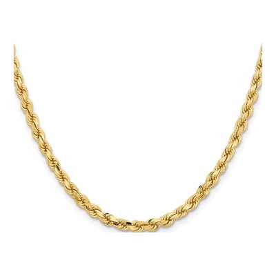 10K Yellow Gold 4.25mm Diamond-Cut Rope Chain – view 3