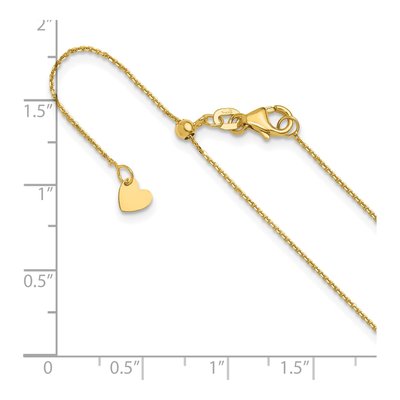 10K Yellow Gold 1mm Diamond-Cut Cable Chain – view 7
