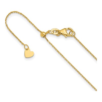 10K Yellow Gold 1mm Diamond-Cut Cable Chain