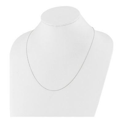 10K White Gold 1mm Diamond-Cut Cable Chain – view 6