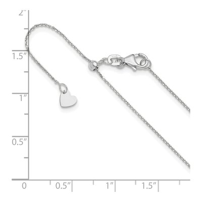 10K White Gold 1mm Diamond-Cut Cable Chain – view 7