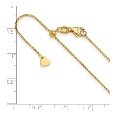 10K Yellow Gold 1.1mm Diamond-Cut Cable Chain – view 7