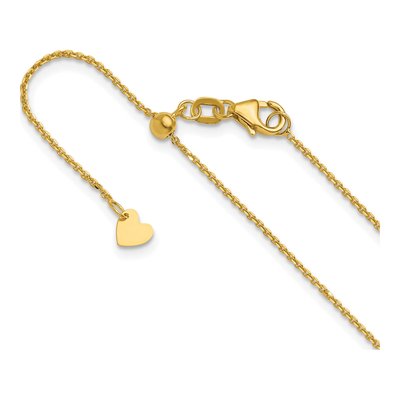 10K Yellow Gold 1.1mm Diamond-Cut Cable Chain