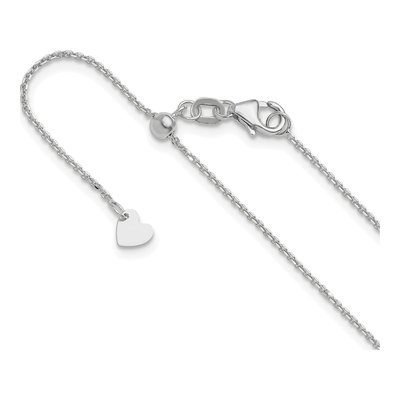 10K White Gold 1.1mm Diamond-Cut Cable Chain