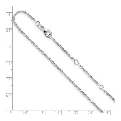 10K White Gold 1.5mm Rope Chain – view 7