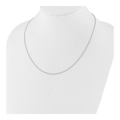 10K White Gold 1.2mm Flat Cable Chain – view 6
