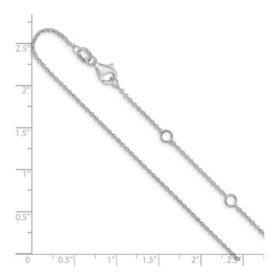 10K White Gold 1.2mm Flat Cable Chain – view 7