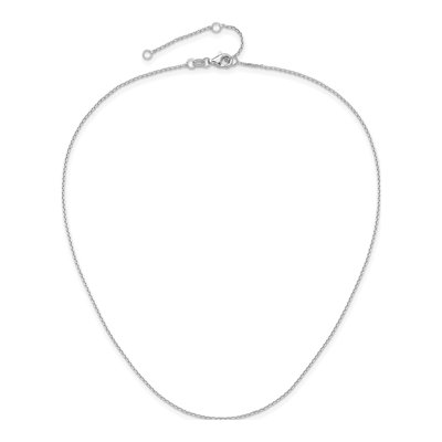 10K White Gold 1.05mm Diamond-Cut Cable Rolo Chain – view 5