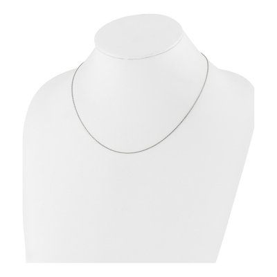10K White Gold 1.05mm Diamond-Cut Cable Rolo Chain – view 6