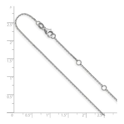10K White Gold 1.05mm Diamond-Cut Cable Rolo Chain – view 7