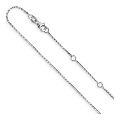 10K White Gold 1.05mm Diamond-Cut Cable Rolo Chain