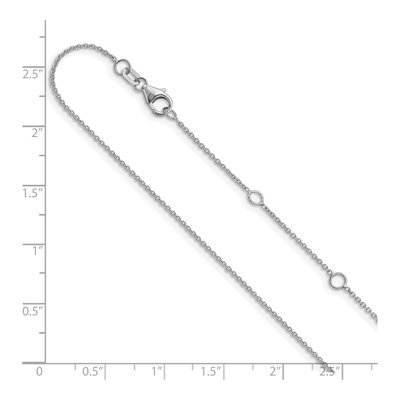 10K White Gold 1.1mm Round Cable Chain – view 7