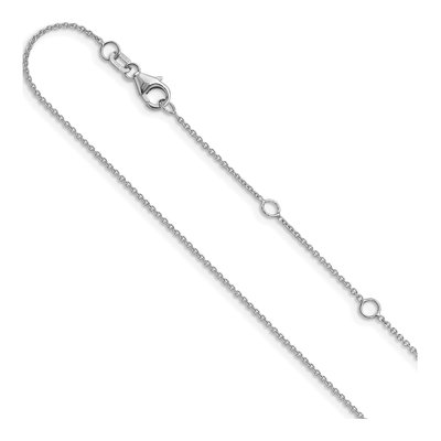 10K White Gold 1.1mm Round Cable Chain