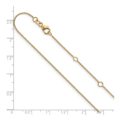 10K Yellow Gold 1.1mm Round Cable Chain – view 7