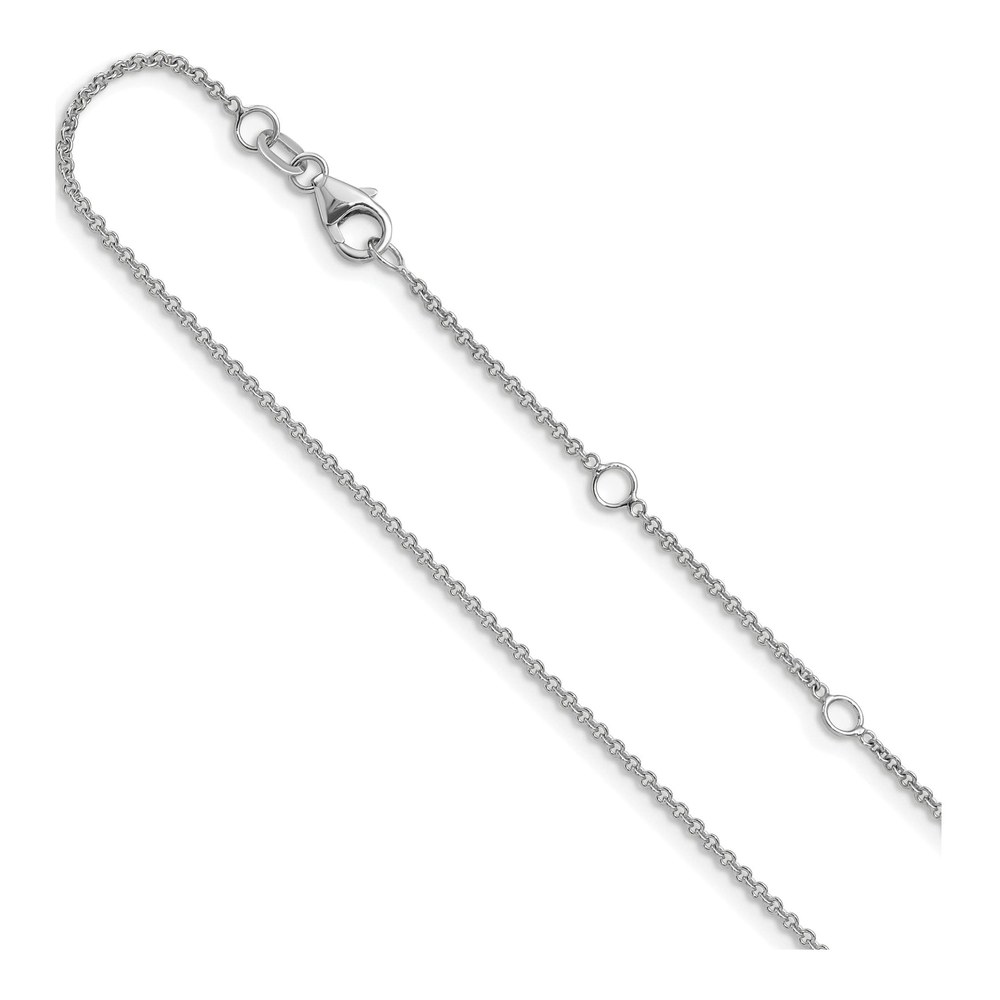 10K White Gold 26 Inch 1.4mm Round Cable 2 Inch+2 Inch Adjustable Chain Necklace