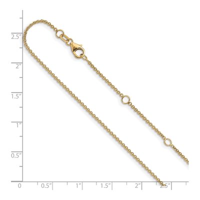 10K Yellow Gold 1.4mm Round Cable Chain – view 7