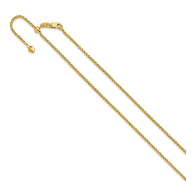 10K Yellow Gold 1.6mm Semi-Solid Wheat Chain – view 3