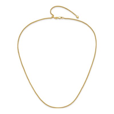 10K Yellow Gold 1.6mm Semi-Solid Wheat Chain – view 5