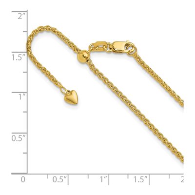 10K Yellow Gold 1.6mm Semi-Solid Wheat Chain – view 7