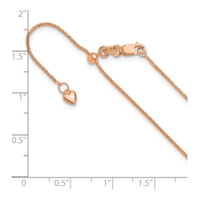 10K Rose Gold 1mm Wheat Chain – view 7
