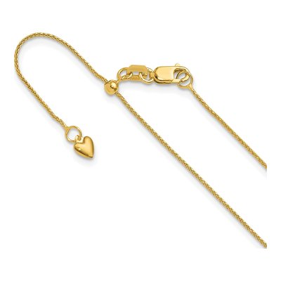 10K Yellow Gold 0.8mm Diamond-Cut Wheat Chain